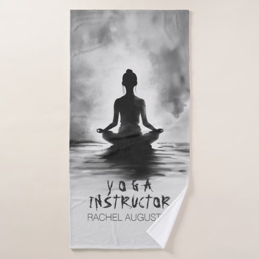 Méditation Yoga Instructeur Lotus Pose Peinture à  (Serviette de bain)