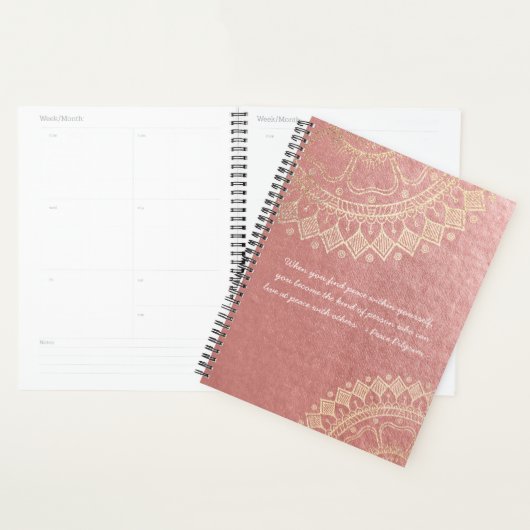 Méditation Yoga Instructeur Pink Gold Mandala Cita (Devant avec enveloppe)
