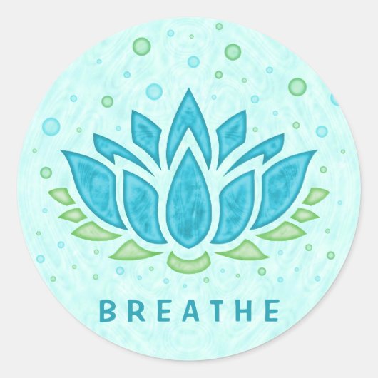 Meditation Yoga Lotus Flower Zen | Sjabloon tekst Ronde Sticker (Voorkant)