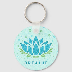 Meditation Yoga Lotus Flower Zen Sjabloon tekst Sleutelhanger