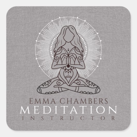 Méditation Yoga Stickers d'entreprise (Devant)
