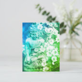 *~* Meditation Zen Buddha Meditate Floral Ombre Briefkaart (Staand voorkant)