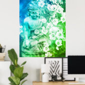 *~* Meditation Zen Buddha Meditate Floral Ombre Poster (Thuiskantoor)