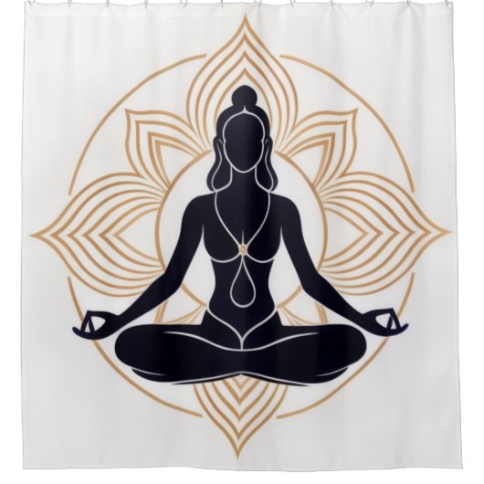 Méditation Zen Lotus Douche Rideau (Devant)