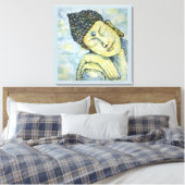 Méditer Bouddha Aquarelle Imprimer toile 24x24 (Insitu(Chambre))