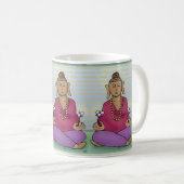 Méditer du Bouddha avec des fleurs sur une Mug (Devant droit)