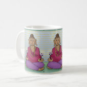 Méditer du Bouddha avec des fleurs sur une Mug (Devant gauche)