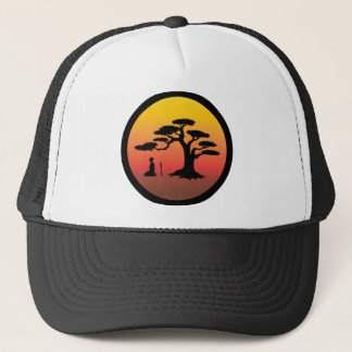 Méditer Samurai au coucher du soleil - Casquette