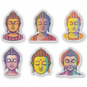 Mediteren kalm Gautama Boeddha Sticker (Voorkant)