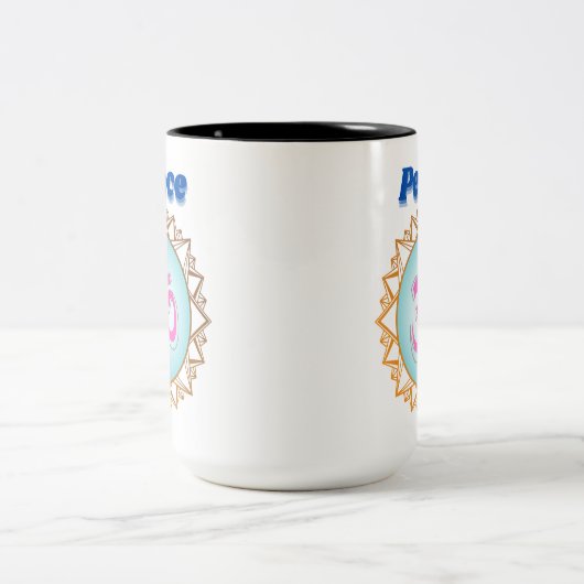 Mediteren op vrede tweekleurige koffiemok (Center)