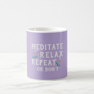 Mediteren Relax Herhaal Motivatie Mok - Lavendel