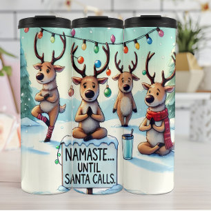 Mediteren rendieren tot de kerstman roept thermosbeker