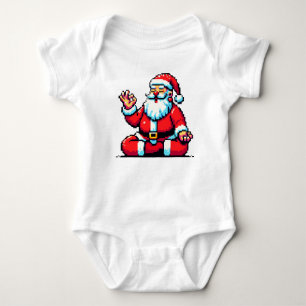 Mediteren Santa Relaxing Pixel Art Holiday Design Romper