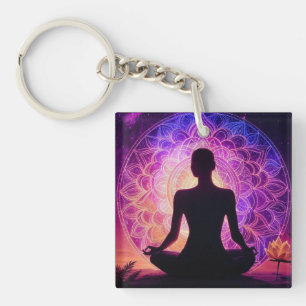 Mediteren Silhouette Sleutelhanger - Spiritueel Ma
