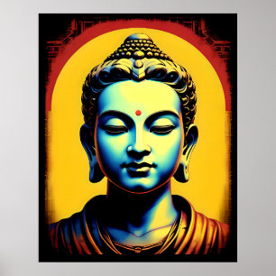 Mediterende Boeddha Moderne Kunst Muur Poster