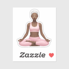 Mediterende vrouw Emoji - Vreedzame Yoga Pose Art Sticker