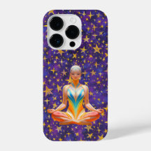 Mediterende vrouw & onregelmatige sterrenpatronen 