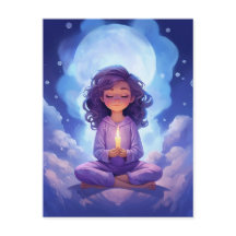 Mediterende Yoga Hemelse Wolken Blush Roze Blauw