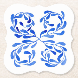 mediterraan blauw kartonnen onderzetters