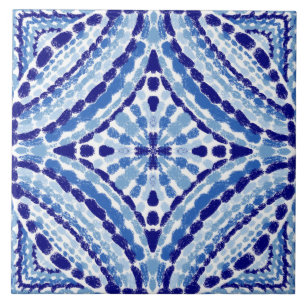 Mediterraan Blauw Mozaïek-handgeschilderd stijl Tegeltje