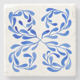 mediterraan blauw stenen onderzetter