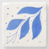 mediterraan blauw stenen onderzetter (Voorkant)