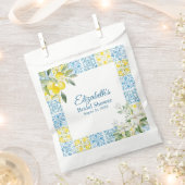 Mediterraan Blauw Tegels en Citroenen Vrijgezellen Bedankzakje (Geknipt)