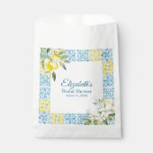 Mediterraan Blauw Tegels en Citroenen Vrijgezellen Bedankzakje (Voorkant)