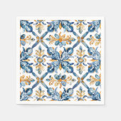 Mediterraan Blauw Tegels Servetten Decor (Voorkant)