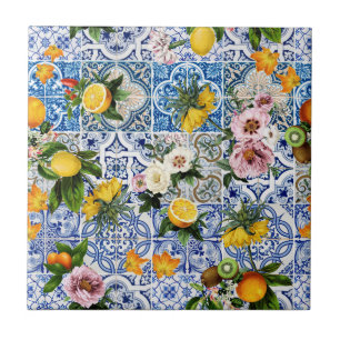Mediterraan Bloemmotief Tegeltje