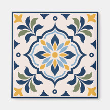 Mediterraan bloemtegeltje patroon