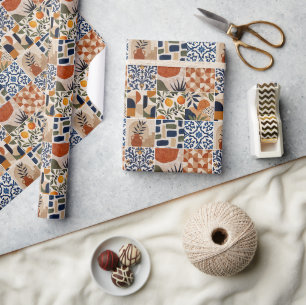 Mediterraan Boho-tegelpatroon Cadeaupapier