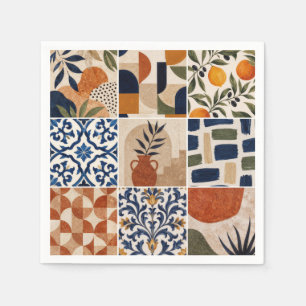Mediterraan Boho-tegelpatroon Servet