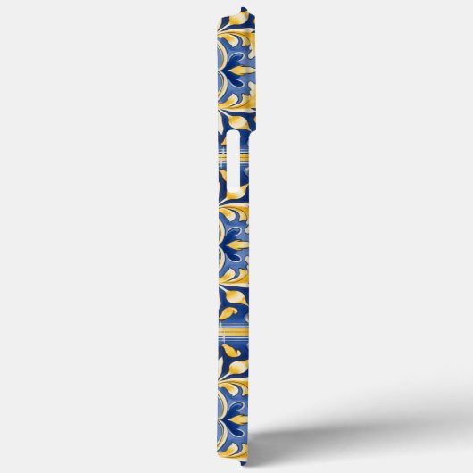 Mediterraan botanisch patroon - blauw en geel Case-Mate iPhone case (Achterkant / Rechts)