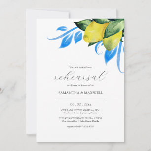 Mediterraan bruiloft citroen repetitie diner kaart