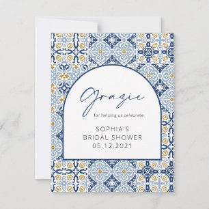 Mediterraan Bruiloftsfeest Grazie Dankkaart Bedankkaart