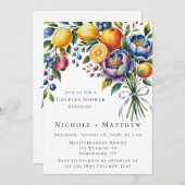 Mediterraan citrus boeket koppels douche kaart (Voorkant / Achterkant)