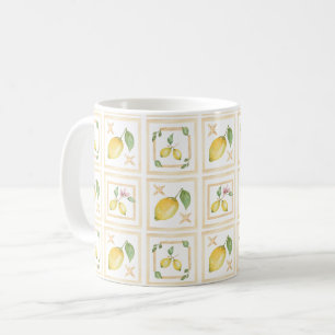 Mediterraan citrus citroen patroon koffiemok
