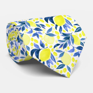 Mediterraan Citrus Citroen Patroon Stropdas