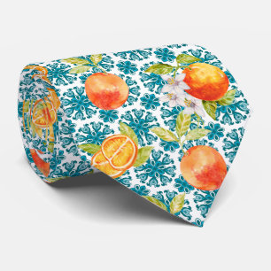 Mediterraan Citrus Citroen Patroon Stropdas