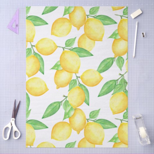Mediterraan citrus citroen patroon tissuepapier (Craft)