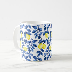 Mediterraan citrus citroenpatroon koffiemok