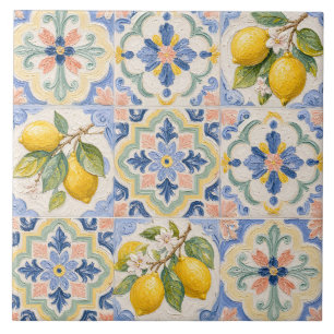 Mediterraan citrus majolicategelpatroon tegeltje