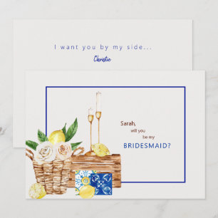 Mediterraan Colorful wil je mijn Bridesmaid zijn Kaart