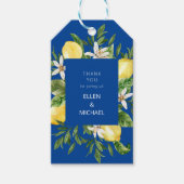 Mediterraan gebladerte & citroenen dank u op maat cadeaulabel (Voorkant)