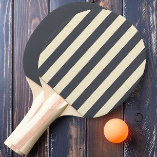 Mediterraan grijs poloshirt strepen en effen tafeltennisbatje