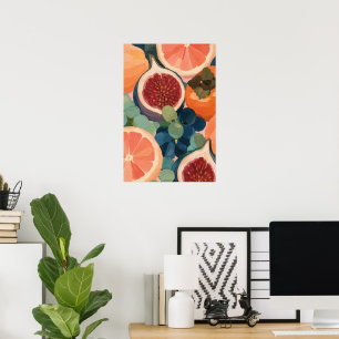 Mediterraan herfstfruit stilleven keukendecor poster