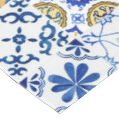 Mediterraan Italiaans blauw, wit & geel patroon Tafelkleed (Gekanteld)