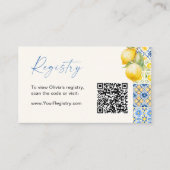 Mediterraan Italiaans Tegels QR Code Registry Informatiekaartje (Voorkant)