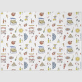 Mediterraan Italiaans Zomer Doodle Tissuepapier (Voorkant)